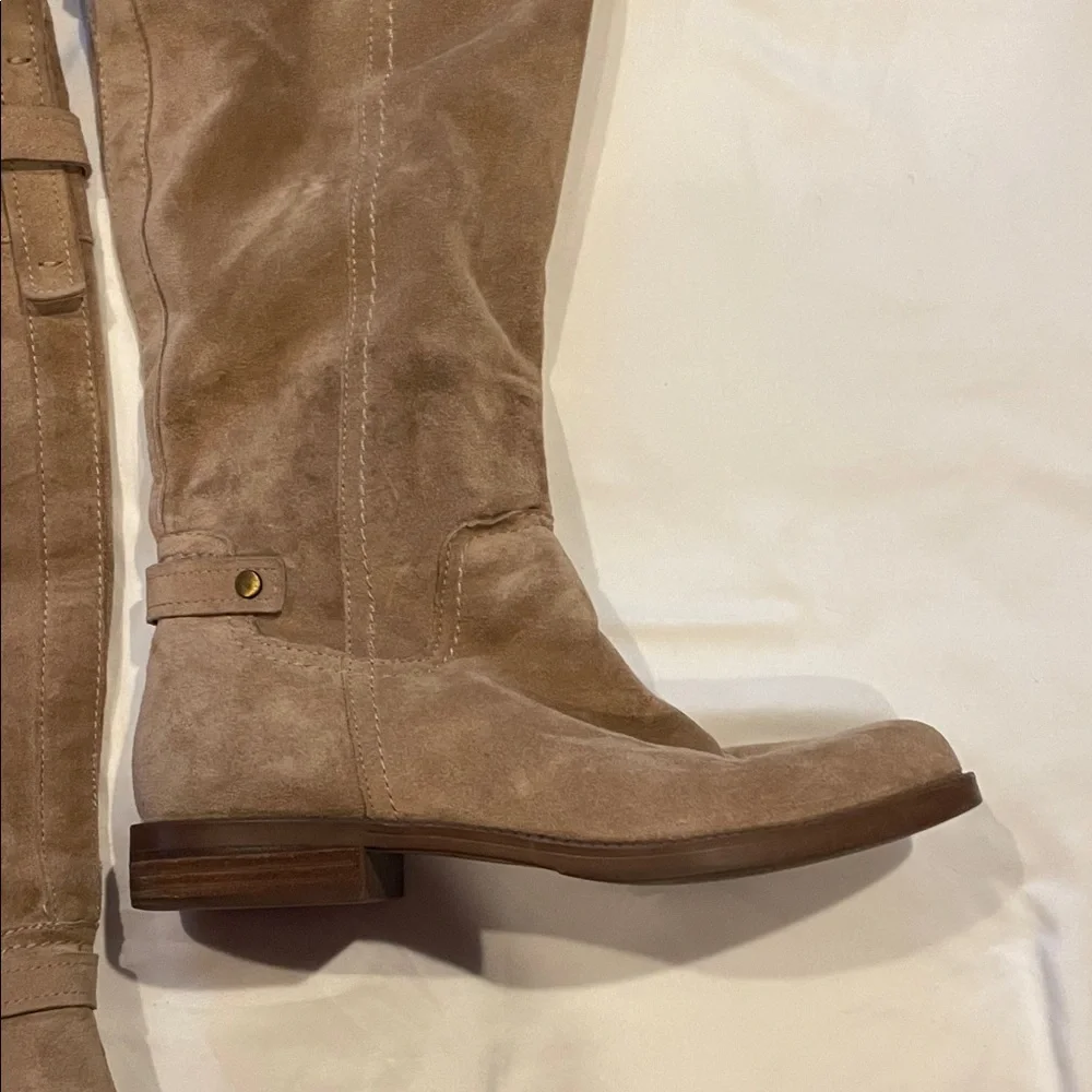 Franco Sarto Over the Knee Tan Suede Boots - Picture 11 of 15